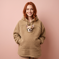 Cuddlepaws pocket hoodie in beige